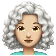 White girl with black curly hair sticker