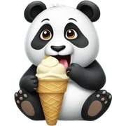 Panda eating ice cream sticker