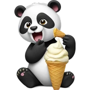 Panda eating ice cream sticker