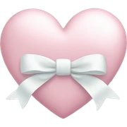 Pastel pink heart with white bow sticker