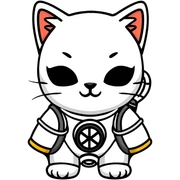 Cat wearing a gas mask sticker