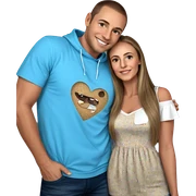 couple smiling in casual wear sticker