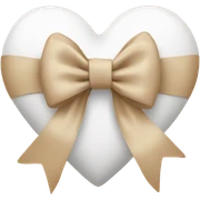 white heart with beige bow sticker