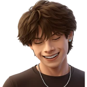 smiling boy with jewelry sticker