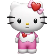 Hello kitty with heart sticker