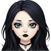 pretty long hair gothic baddie with eyeliner sticker