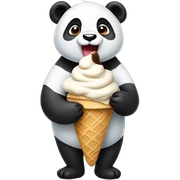 Panda eating ice cream sticker