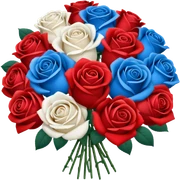 Red white and blue bouquet sticker