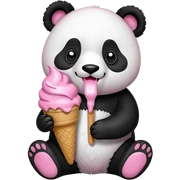 Panda eating ice cream sticker