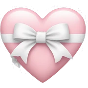 Pastel pink heart with white bow sticker