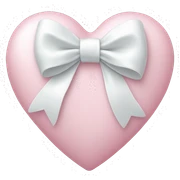 Pastel pink heart with white bow sticker