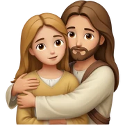 Jesus hugs a girl sticker
