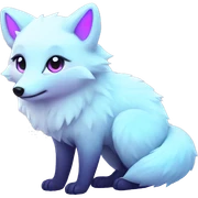 Kawaii neon arctic fox   sticker