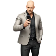 bald man in stylish attire sticker