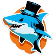 Shark with a top hat sticker