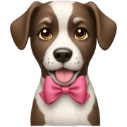 Dog with a bow sticker