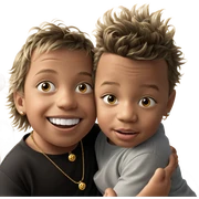 happy boys with jewelry sticker