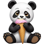 Panda eating ice cream sticker