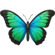 Blue and green butterfly sticker