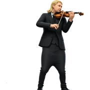 blonde boy playing violin meme sticker