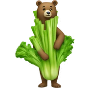 Bear wearing celery costume  sticker