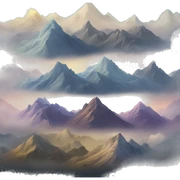 Fantasy mountains sticker