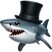 Shark with a top hat sticker