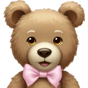 teddy bear with light pink bow sticker
