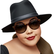 girl in hat with sunglasses sticker