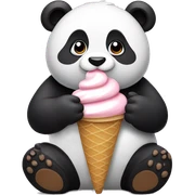 Panda eating ice cream sticker