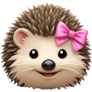 hedgehog with a pink bow sticker