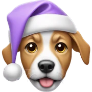 dog wearing pastel purple santa hat  sticker