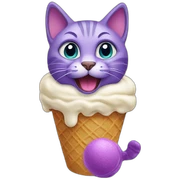 Purple cat it ice cream sticker