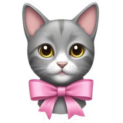 Gray cat with pink bow sticker