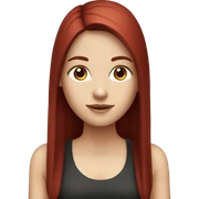 white girl with dark red straight hair sticker