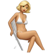 trump wearing string bikini acting out that scene from basic instinct(full body, ios17) sticker