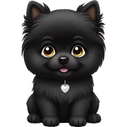 Black Pomeranian puppy sticker