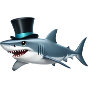 Shark with a top hat sticker