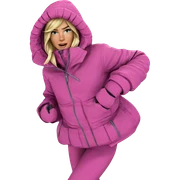 blonde girl in snowy mountains sticker