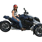 girl with motorcycle in nature sticker