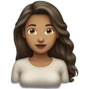 woman light brown skin long dark hair sticker