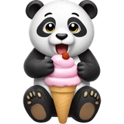 Panda eating ice cream sticker
