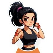 Gym girl black hair sticker