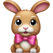 Bunny with a bow sticker