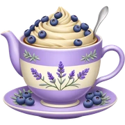 A lavender fancy tea party cup with lavender tea with blueberries  sticker