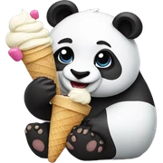 Panda eating ice cream sticker