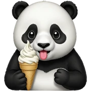 Panda eating ice cream sticker