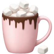 Light Pink mug of hot chocolate with marshmallows  sticker