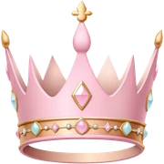 White and pastel pink crown sticker
