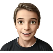boy smiling in black shirt sticker